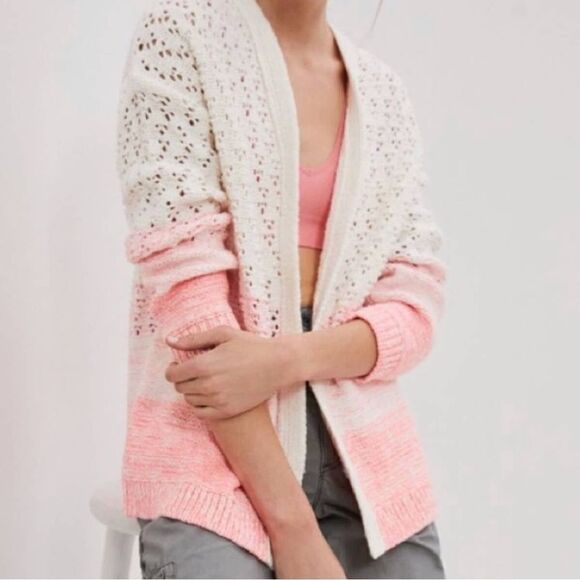 Anthropologie Faustia Dip Dyed Ombre Open Front Cardigan Sweater - Picture 1 of 8